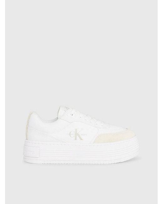 Zapatillas de lona con plataforma Calvin Klein de color White
