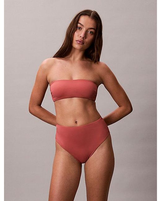 Calvin Klein Red Bandeau Bikini Top Ck Essentials