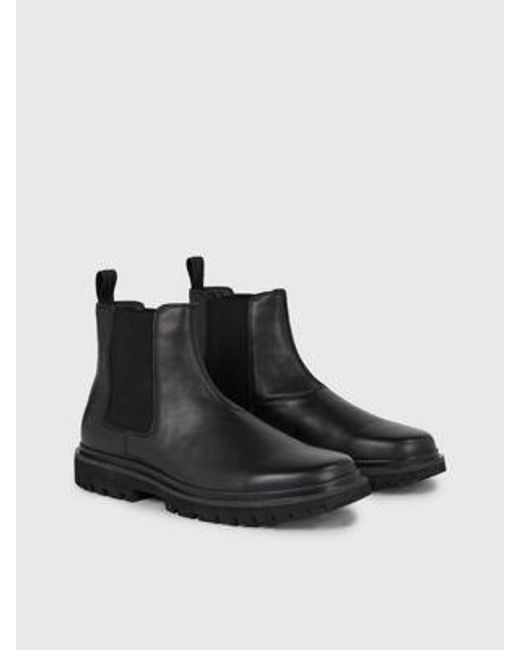 Calvin Klein Chelsea-Boots aus Leder in Black für Herren