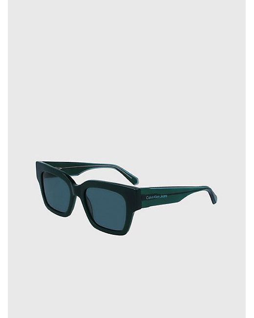 Calvin Klein Blue Jeans Rectangle Sunglasses