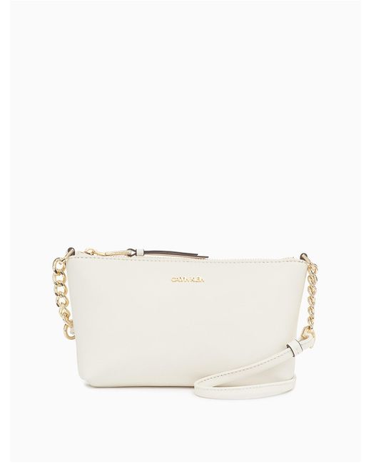 saffiano leather chainlink crossbody bag