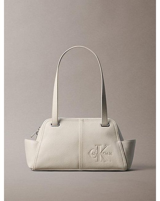 Calvin Klein Natural Embossed Monologo Shoulder Bag