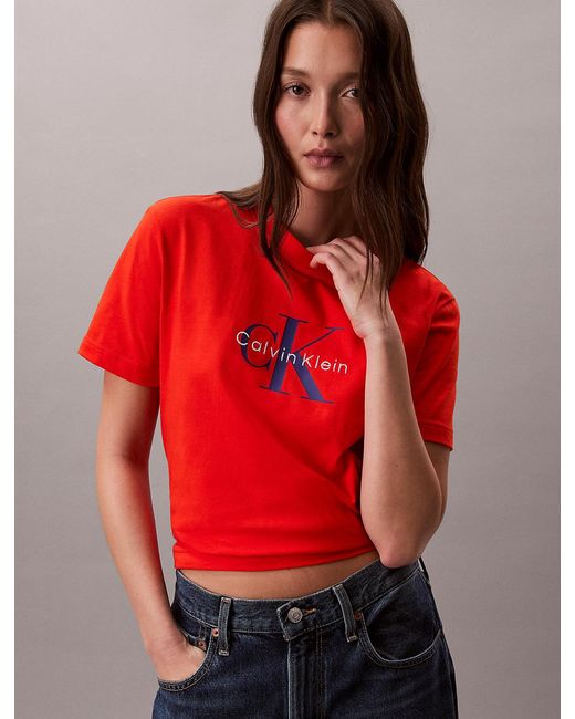 Calvin Klein Red Monogram Logo T-Shirt