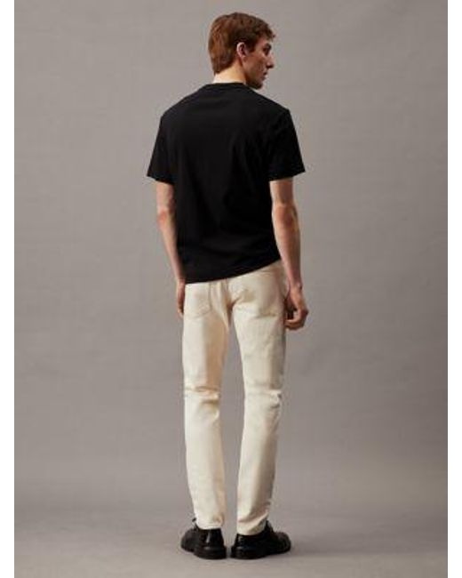 Camiseta de algodón con logo Calvin Klein de hombre de color Black