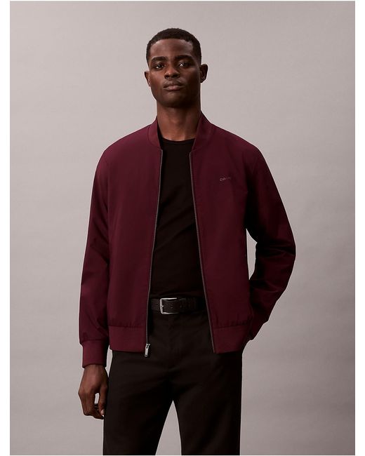 Calvin Klein Red Matte Bomber Jacket for men