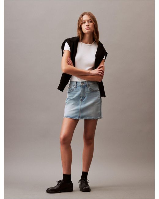 Calvin Klein Brown Denim Mini Skirt