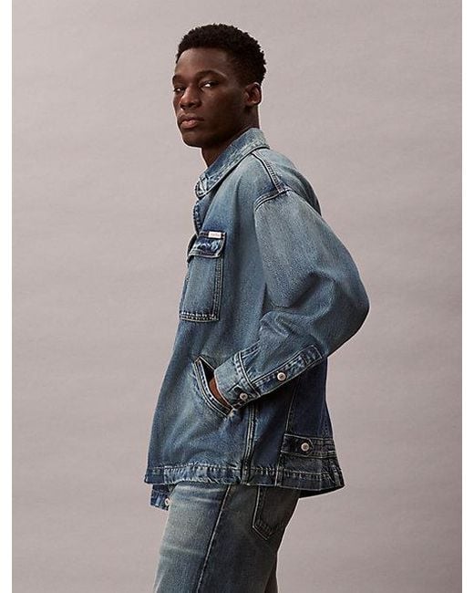 Calvin Klein Blue Jeans Denim Relaxed Field Jacket for men