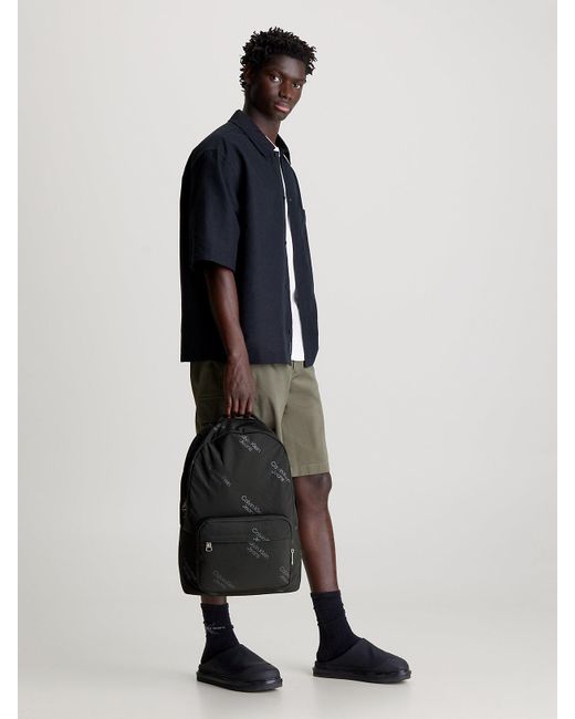Sac à dos rond avec logo Calvin Klein pour homme en coloris Black