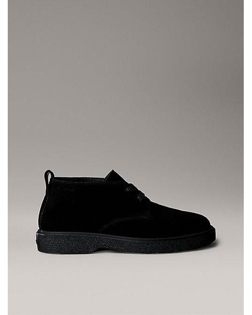 Calvin Klein Black Suede Airfit Cushioned Desert Boots for men