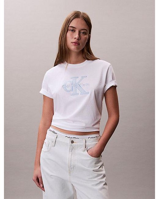 Calvin Klein Multicolor Jeans Monogram Appliqué T-Shirt