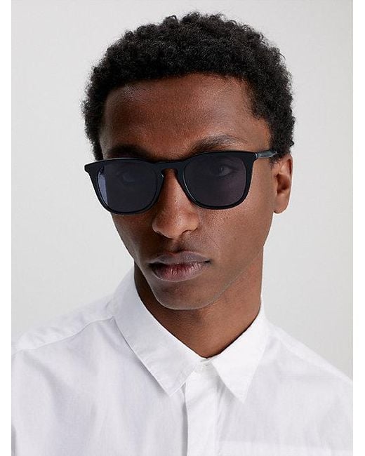 Calvin Klein Blue Round Sunglasses