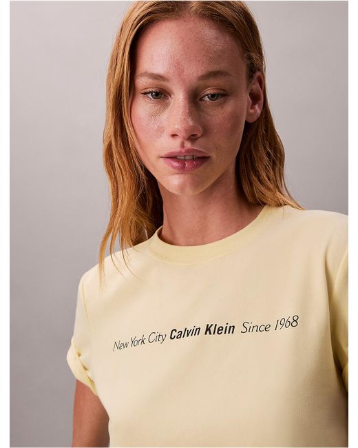 Calvin Klein Brown Calvin Klein New York City Logo Graphic Slim T-Shirt