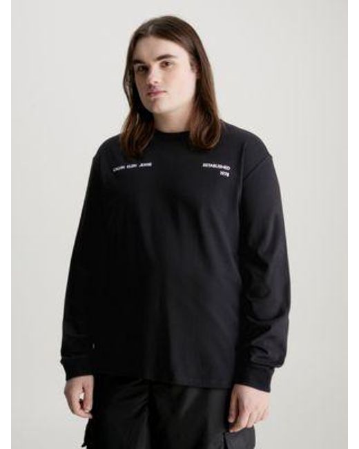 Calvin Klein Grafisch T-shirt Met Lange Mouwen in het Black voor heren
