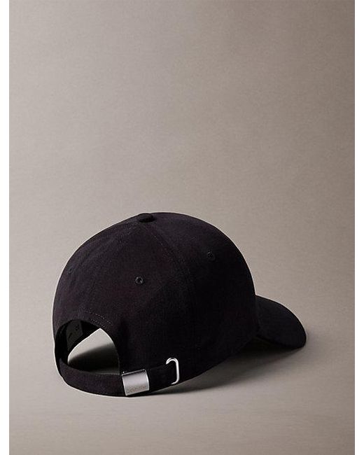 Calvin Klein Black Layered Monogram Logo Graphic Baseball Cap for men