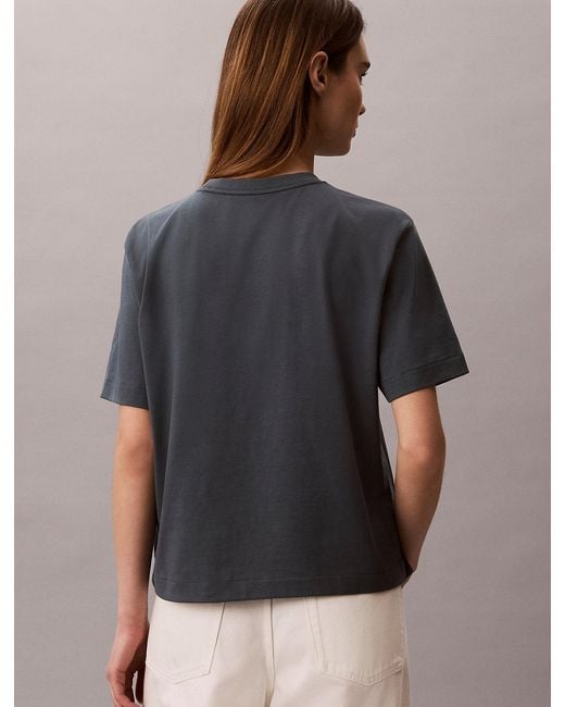 Calvin Klein Blue Monologo Boxy T-Shirt