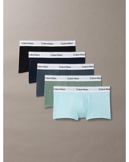 Calvin Klein Blue 5 Pack Low Rise Trunks for men