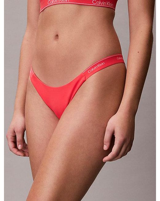 Calvin Klein Red Bikini Bottoms Ck Icon