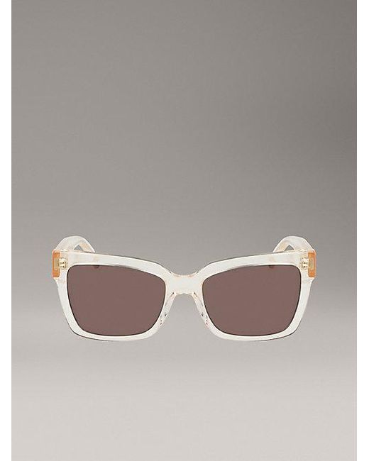 Calvin Klein Gray Jeans Modified Rectangle Sunglasses Ckj24606S