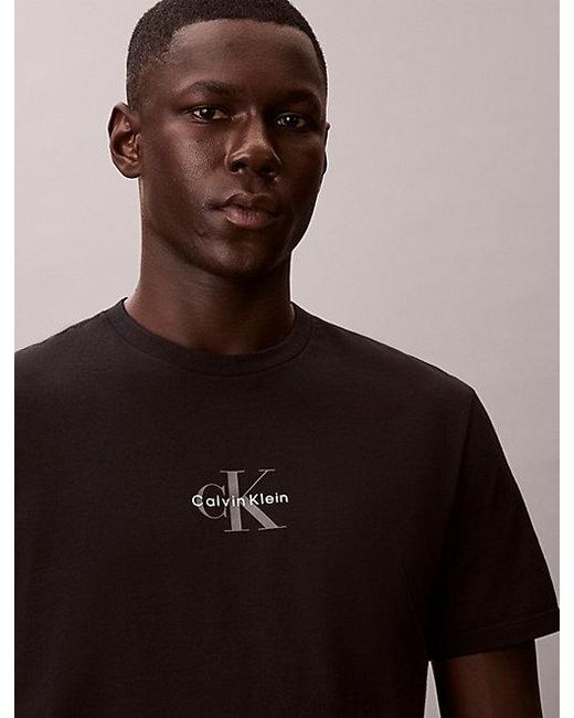 Calvin Klein Black Jeans Monogram Logo T-Shirt for men