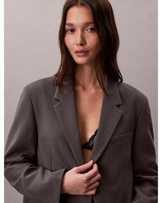 Calvin Klein Brown Stretch Classic Blazer