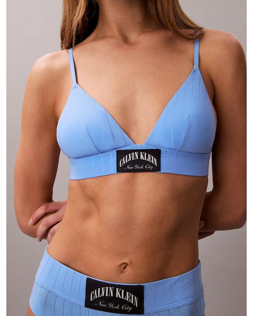 Calvin Klein Blue Lightly Lined Triangle Bralette