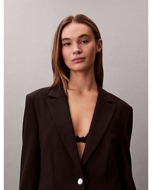 Calvin Klein Black Slim Ponte Blazer