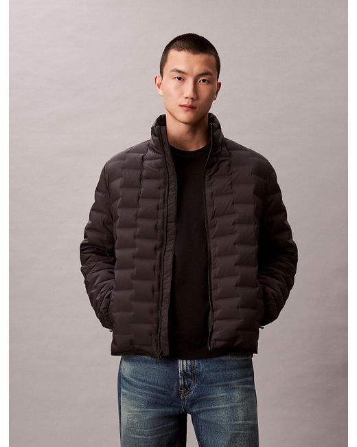 Calvin Klein Blue Lightweight Quilted Packable Puffer Jacket for men