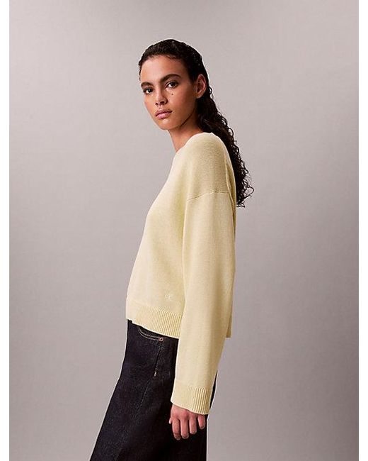 Calvin Klein Natural Jeans Cotton Relaxed Crewneck Jumper