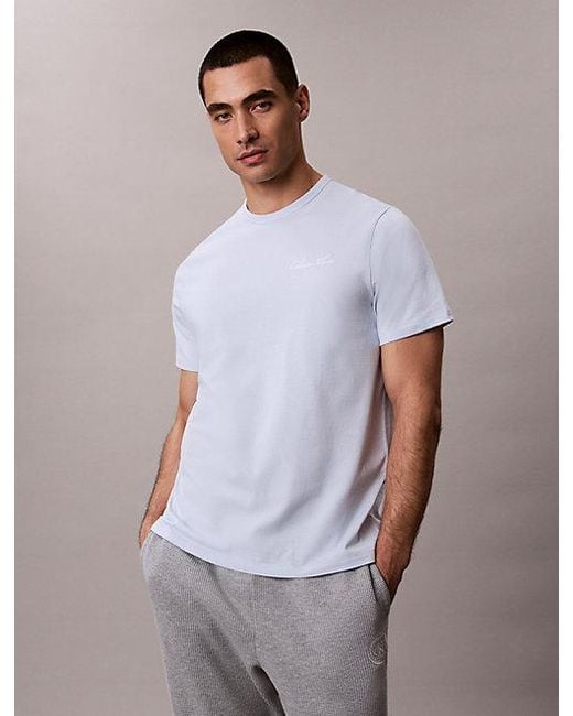 Calvin Klein Gray Pyjama T-Shirt Cotton Poplin for men