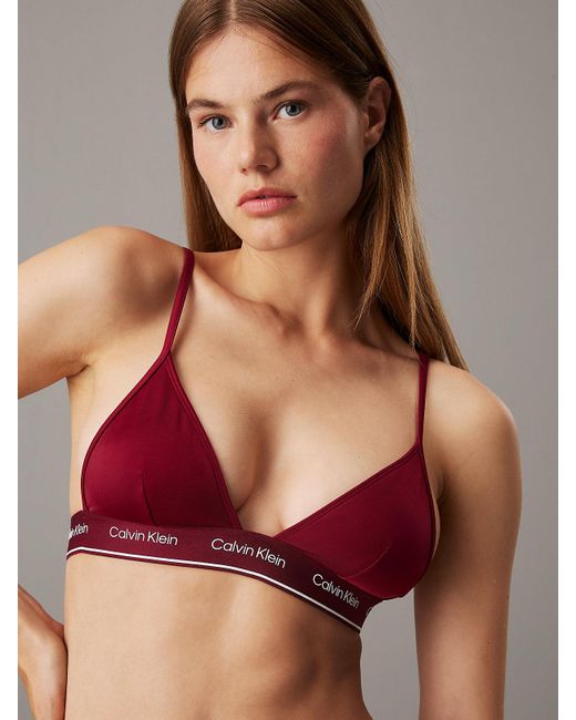 Calvin Klein Red Triangle Bikini Top