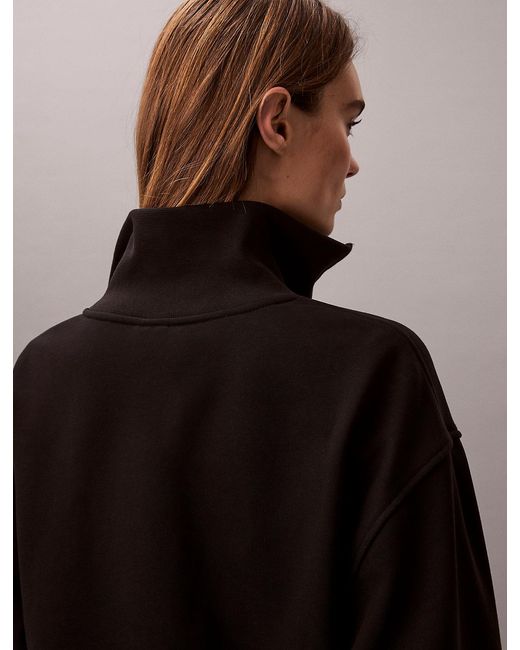 Calvin Klein Black French Terry 1/4 Zip Sweatshirt
