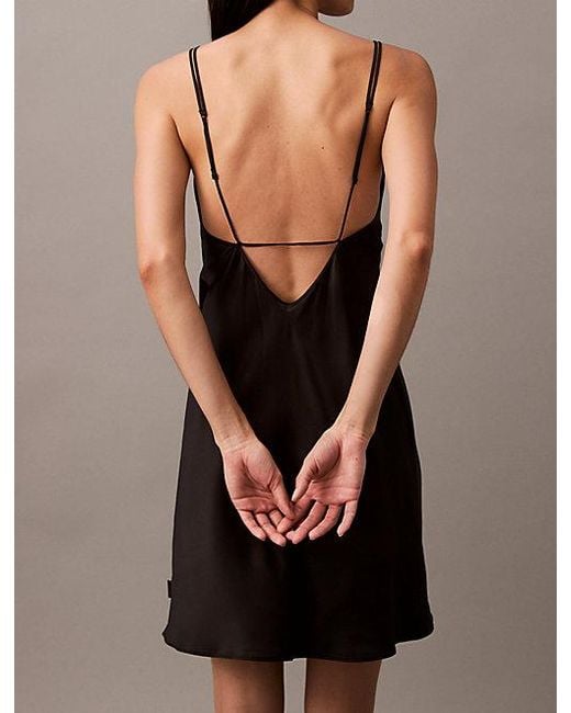 Calvin Klein Black Satin Sheen Chemise