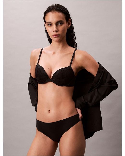 Calvin Klein Black Push Up Plunge Bra