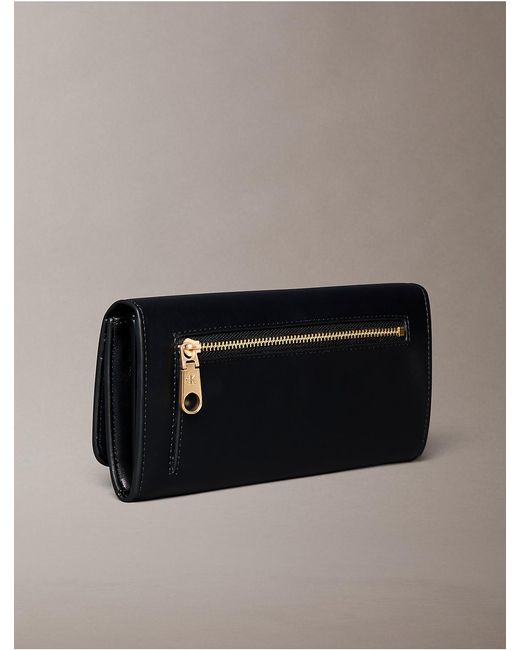 Calvin Klein Black Monogram Hardware Long Wallet