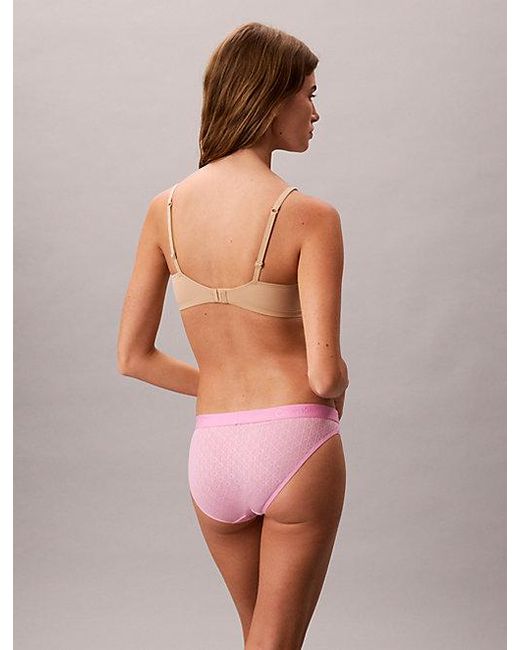 Calvin Klein Red Bikini Briefs Microfibre Lace