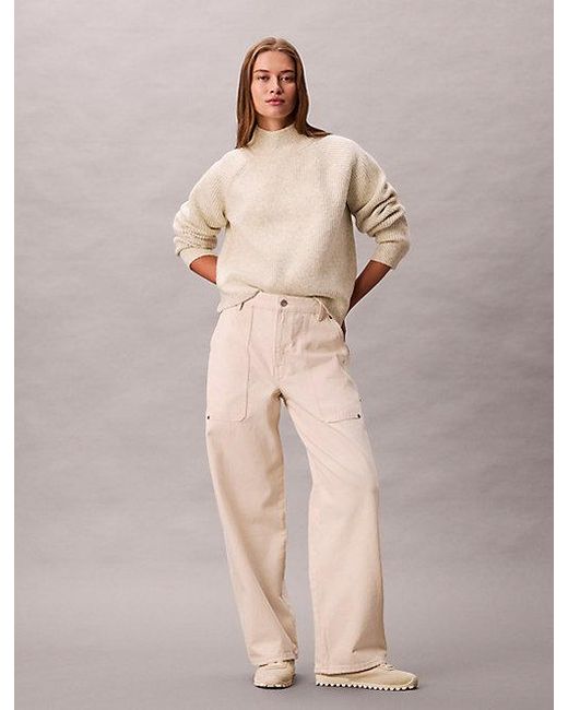 Calvin Klein Natural Jeans Soft Ribbed Knit Jumper