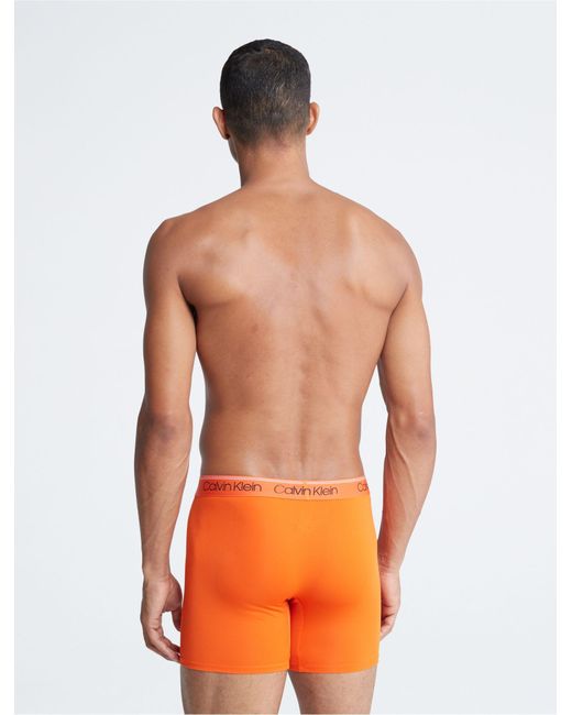 Calvin Klein Micro Stretch 3-pack Boxer Brief in Orange for Men