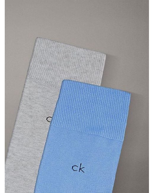 Calvin Klein Blue 3 Pack Soft Cotton Stretch Crew Socks for men