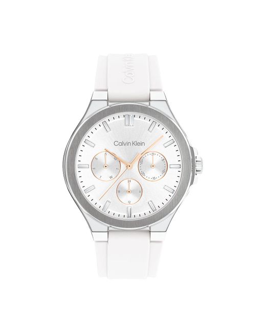 Calvin Klein White Stainless Steel Multifunction Watch
