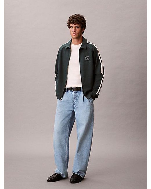 Calvin Klein Gray Milano Jersey Track Jacket for men