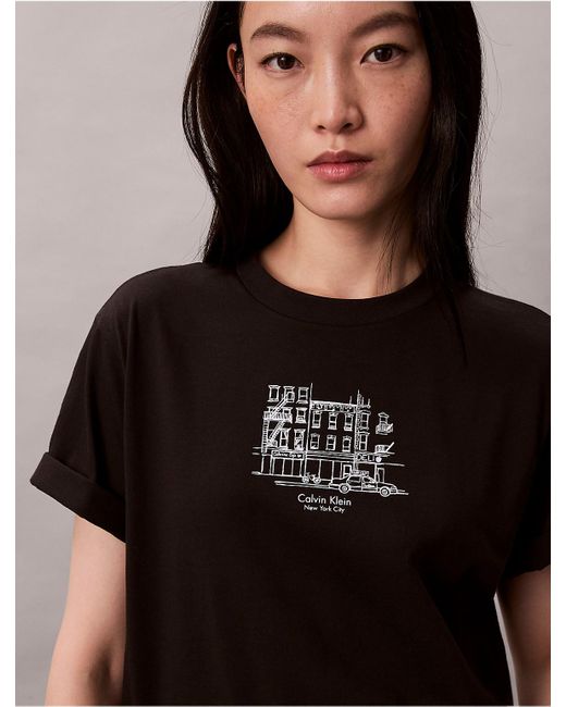 Calvin Klein Black Calvin Klein Embroidered Script Logo Classic T-Shirt