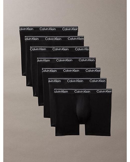 Calvin Klein Black 7 Pack Boxer Briefs Micro Stretch for men