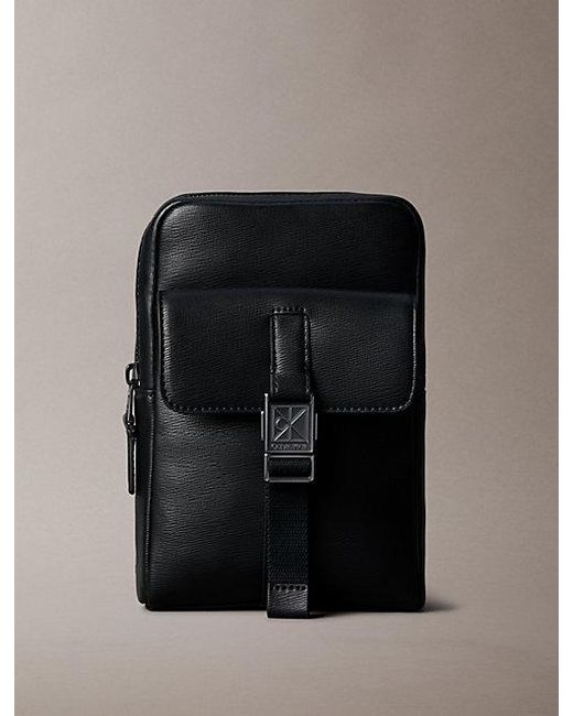 Calvin Klein Black Emblem Logo Sling Bag for men