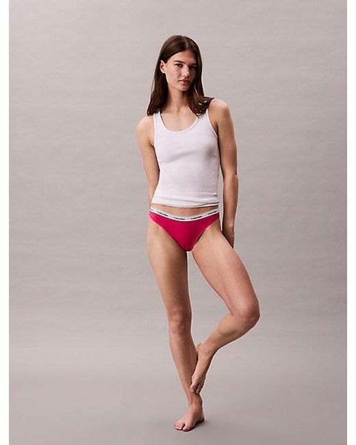 Calvin Klein Red Bikini Briefs Icon Logo