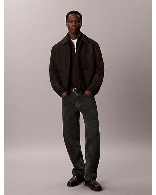 Calvin Klein Gray Premium Cotton Quarter Zip Jumper for men