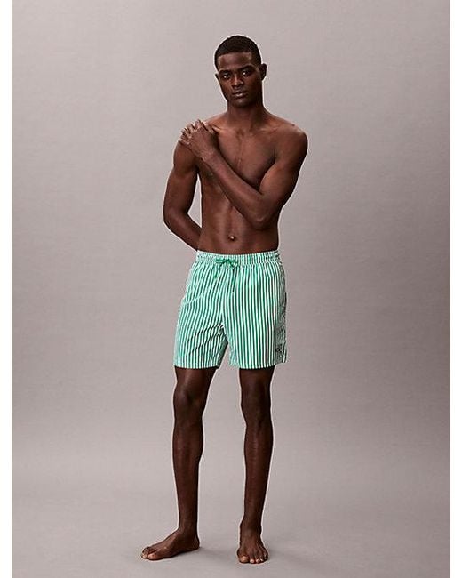 Calvin Klein Brown Medium Drawstring Swim Shorts Ck Monogram for men