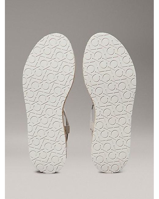 Calvin Klein Metallic Leather Espadrille Platform Sandals