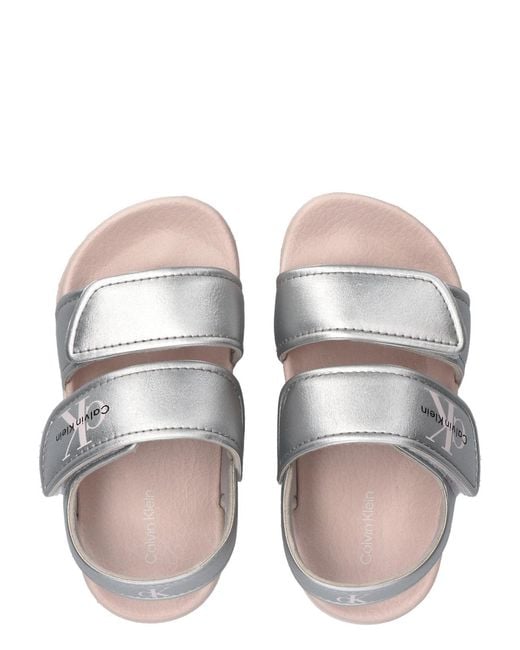 Calvin Klein White Toddlers Signature Velcro Sandals