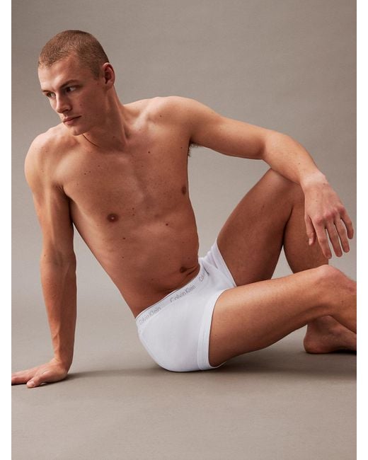 Calvin Klein Gray Cotton Classics 3-pack Trunk for men