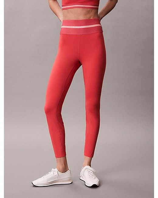 Calvin Klein Red Sport Quick Dry High Rise 7 8 Gym Leggings